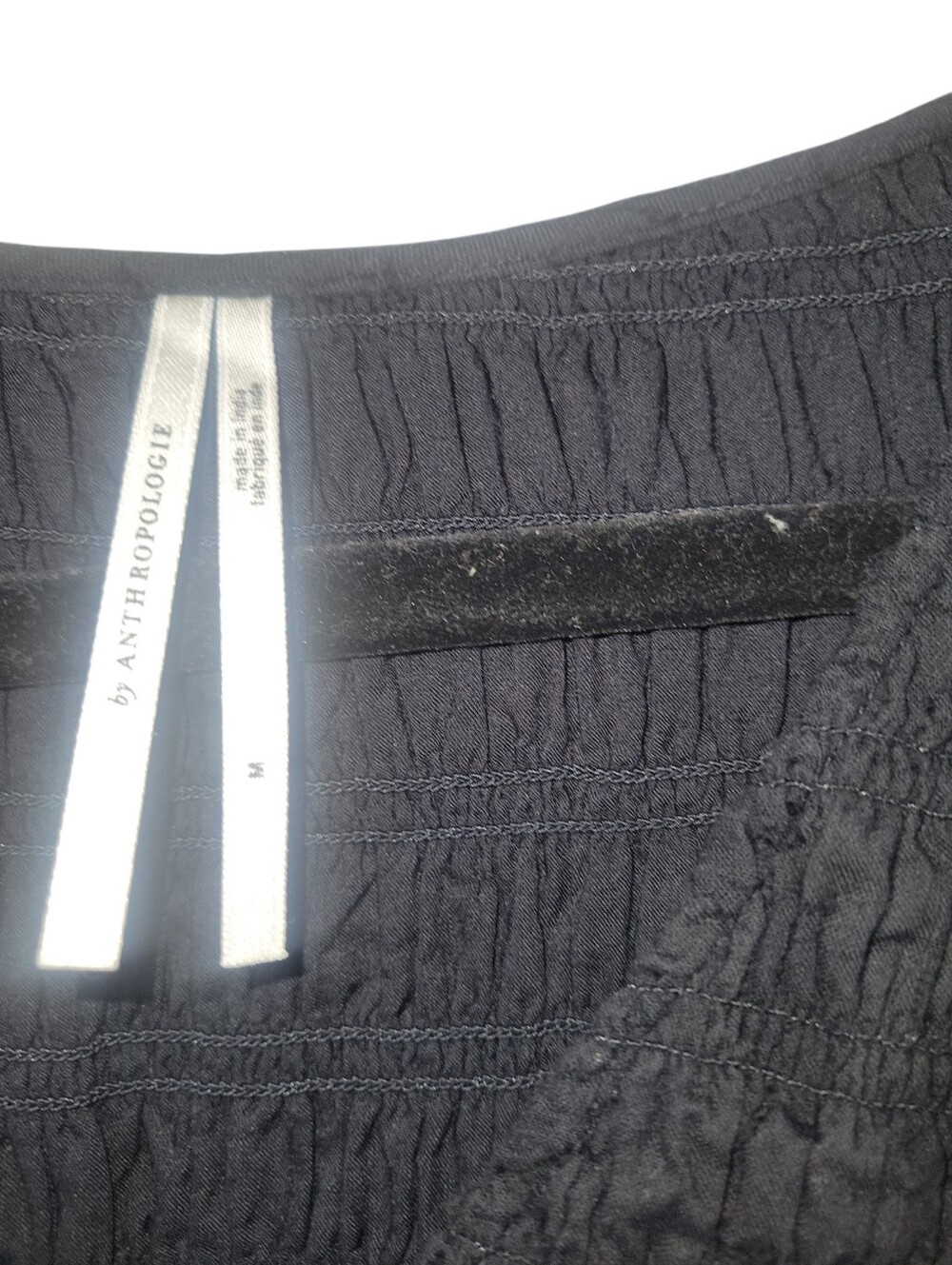 Anthropologie Black Maxi Dress w/Fluttery Cap Sleeve Tiered Button Front Skirt - Picture 3 of 12